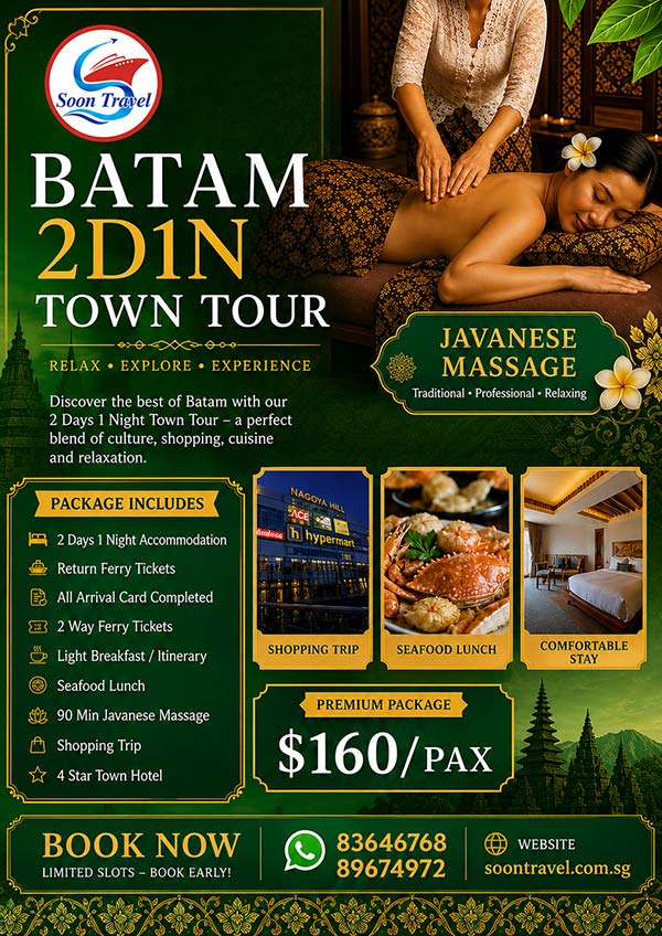 Batam 2D1N Town Tour