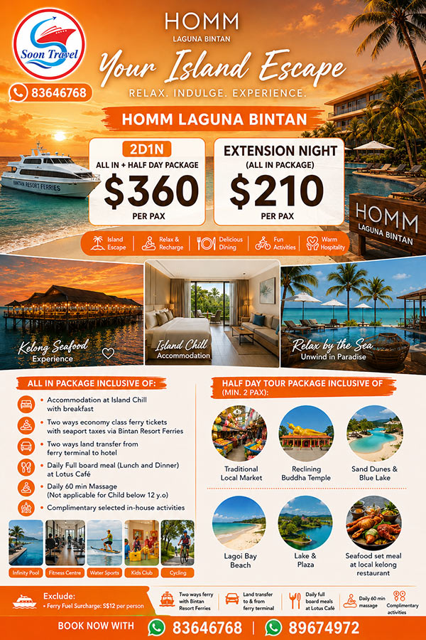 Bintan 2D1N Homm Laguna Hotel
