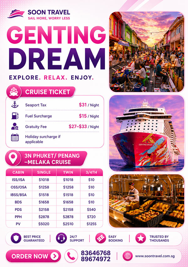 Genting Dream Cruise 4D3N (Phuket/Penang) Package