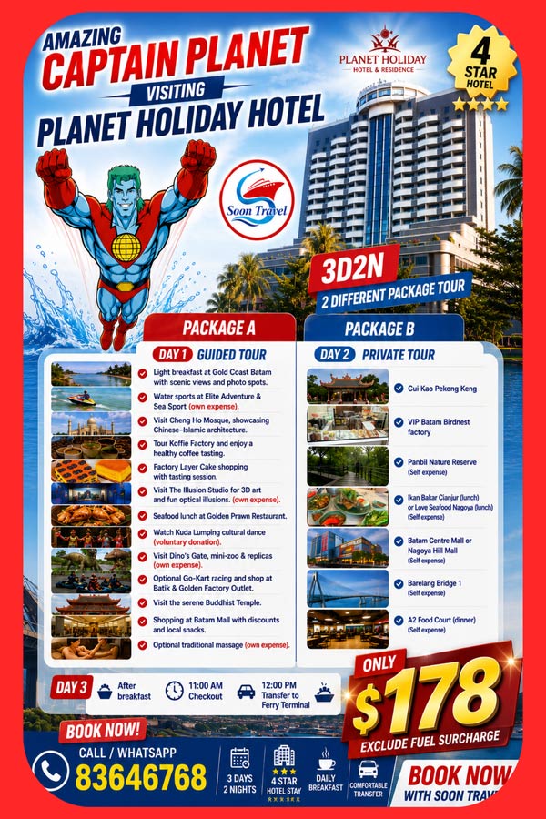 Batam 3D2N Planet Holiday Hotel