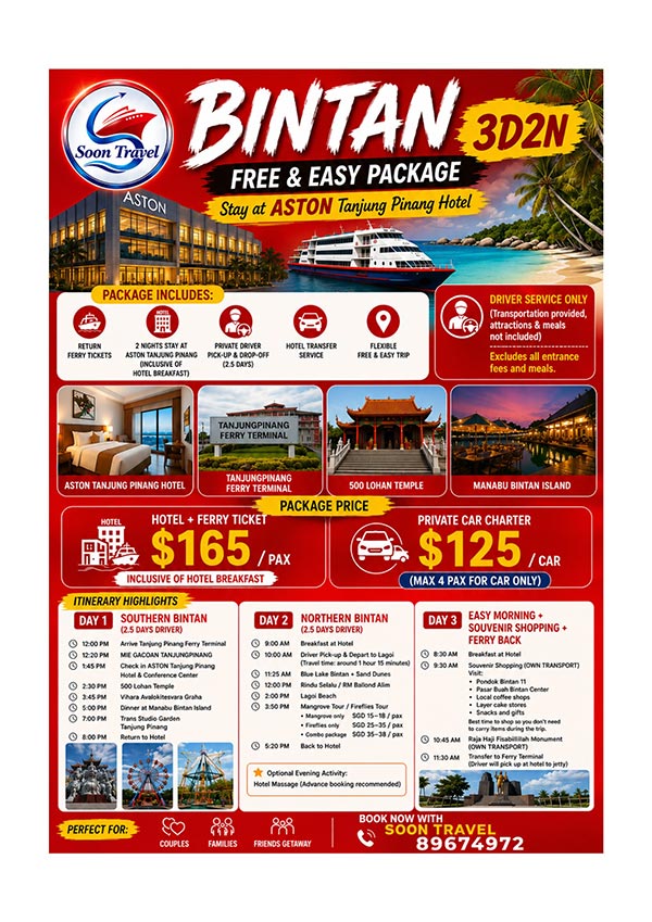 Bintan 3D2N Free & Easy